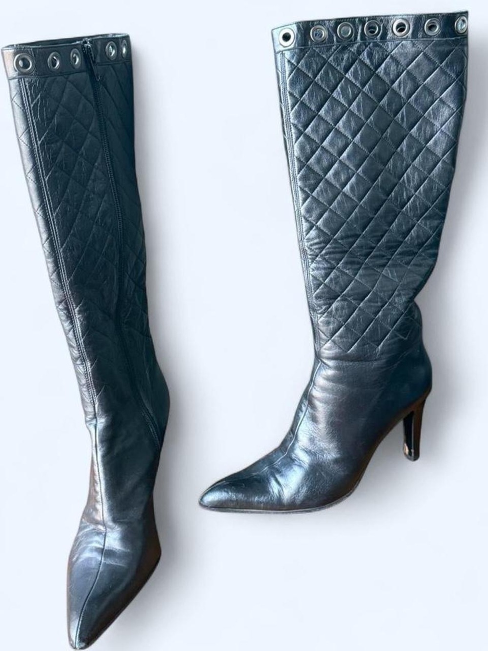 🖤✨ Vintage Via Spiga Quilted Knee High Leather Boots ✨🖤